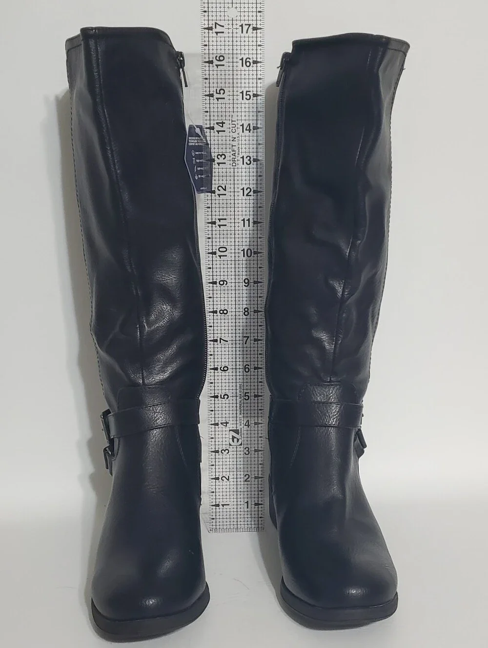 NWT Croft & Barrow Black Faux Leather Riding Boots Women's Size 8